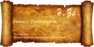 Hancz Zsuzsanna névjegykártya